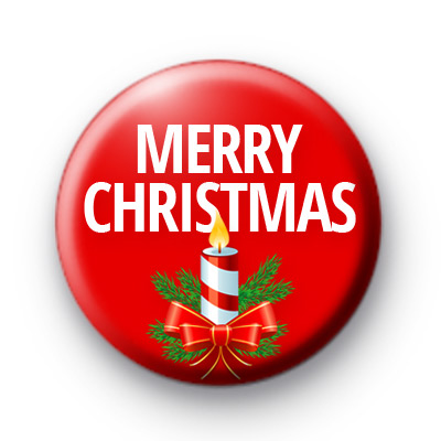 red candle merry christmas badges kool badges 25mm christmas badge