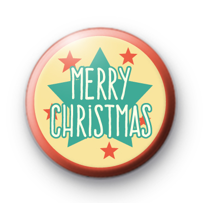 starry merry christmas button badge kool badges christmas badge