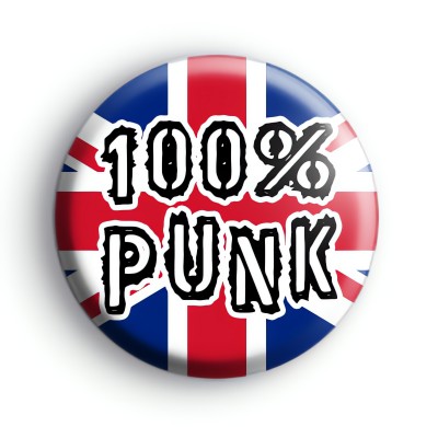 100% Punk Union Jack Badge