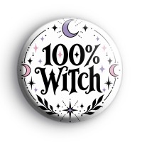 100% Witch Badge Button Badges