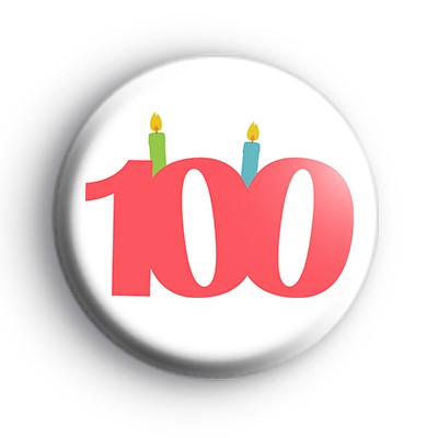 Candle 100th Birthday Badge