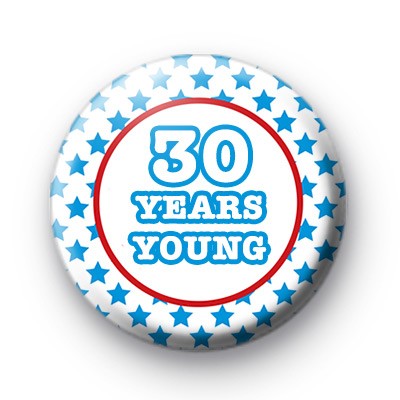 Custom Blue Stars Years Young Badge