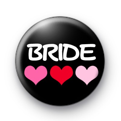 Three Hearts Bride Button Badges
