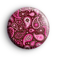Pink Paisley Pattern Badge
