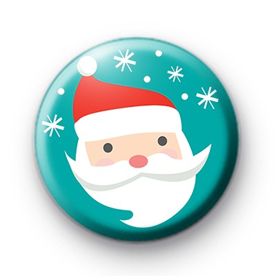 Festive Blue Snowflake Santa Badge