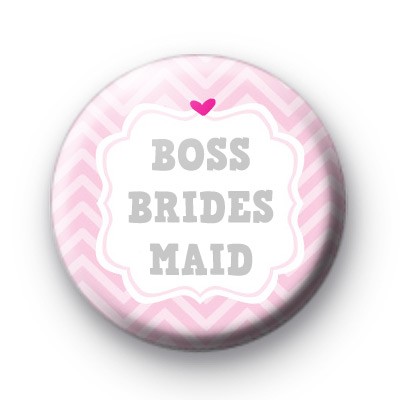 Cute Pink Boss Bridesmaid Badge