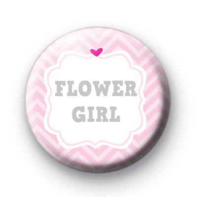 Cute Pink Flower Girl Wedding Badge