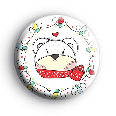 Winter Polar Bear Badge