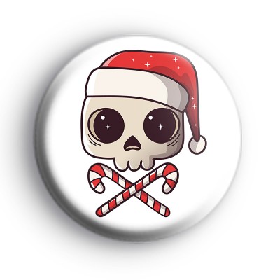 Christmas Skull and Candy Canes Badge