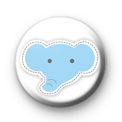 Blue Elephant Button Badge