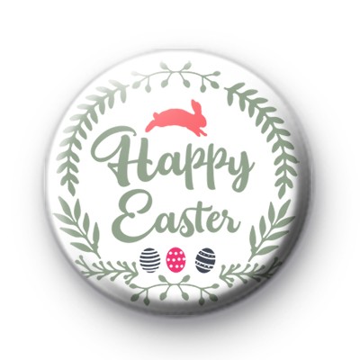 Green Happy Easter Pin Badge