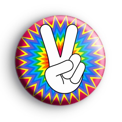 Funky Peace Hand Symbol Badges