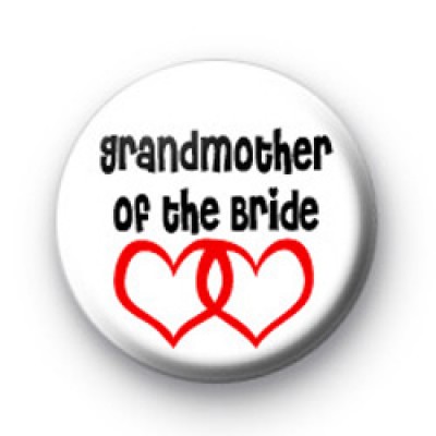 Red Love Hearts Grandmother of the Bride Badge