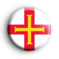 Guernsey Flag Button Badge