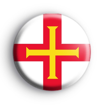 Guernsey Flag Button Badge