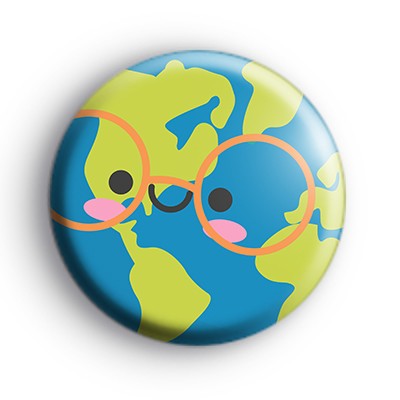Happy Planet Earth Button Badge
