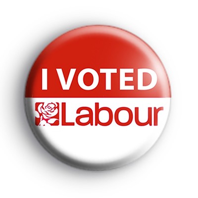 I Voted Labour General Election Badge