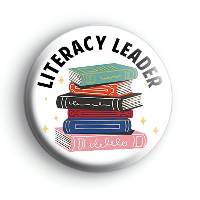 Literacy Leader Books Button Badge