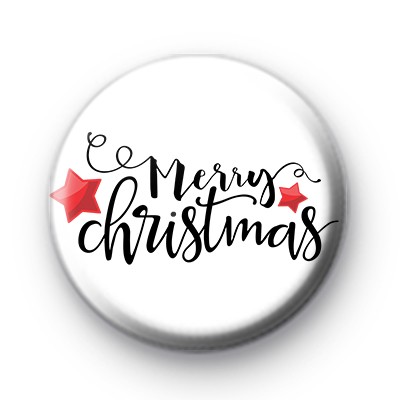 Merry Christmas Red Stars Badge