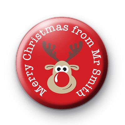 Custom Reindeer Merry Christmas Teacher Badge