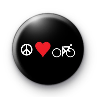 Peace Love Cycle Button Badges