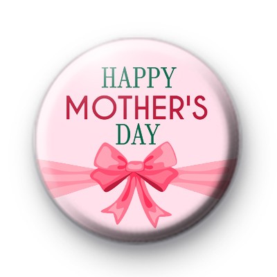 Pink Bow Happy Mothers Day Badges
