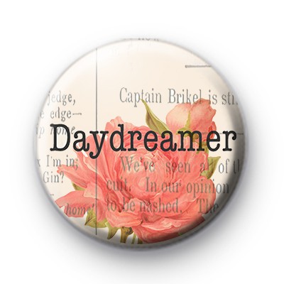 Pink Floral Daydreamer Badge