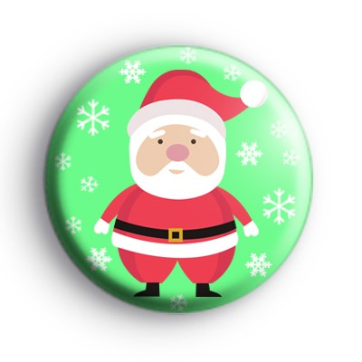 Snowflake Plump Father Christmas Badge