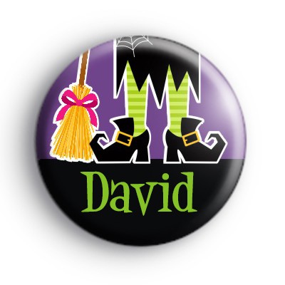 Custom Name Witch Feet Purple Badge