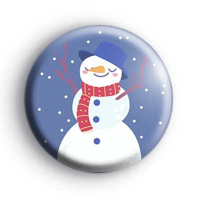 Relaxed Snowman Christmas Badge