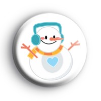 Round Snowman Christmas Badge