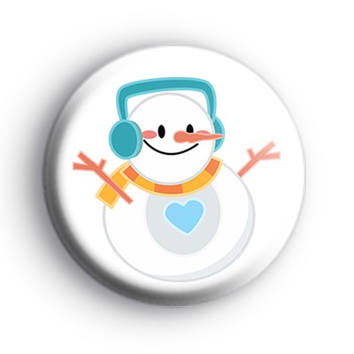 Round Snowman Christmas Badge