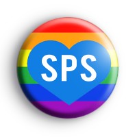 Rainbow Blue Heart SPS Badge