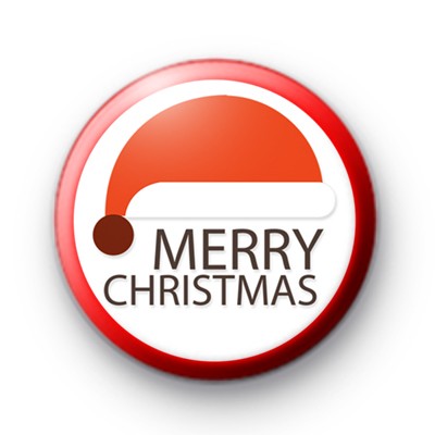 Santa Claus Merry Christmas Hat Badge