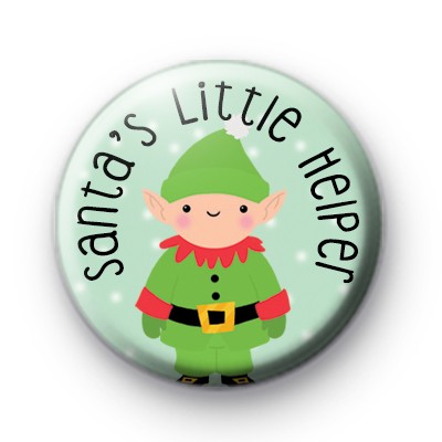 Santa's Little Helper Elf Button Badge