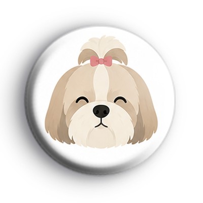 Shih Tzu Dog Button Badge