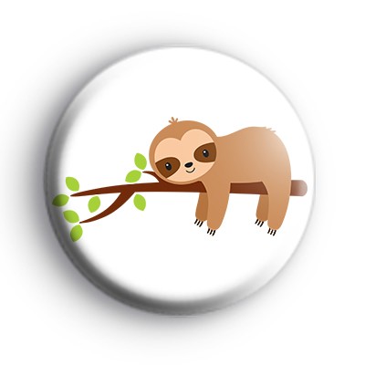 Happy Brown Sloth Badge