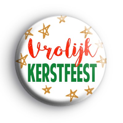 Vrolijk Kerstfeest Dutch Merry Christmas Badge