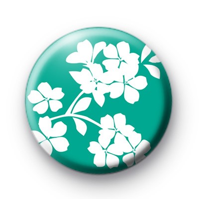 Cute White Flowers Button Badges