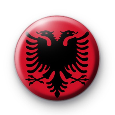 Albanian Flag Button Badge