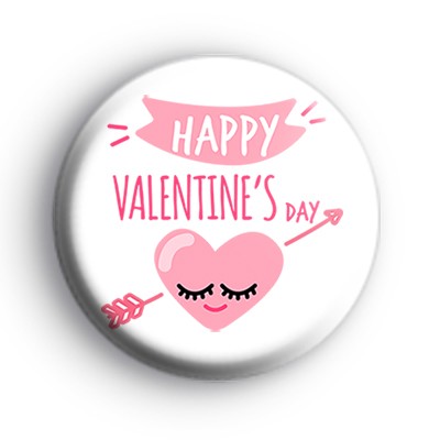 All Pink Happy Valentine's Day Badge