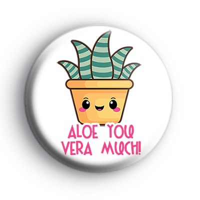 Green Aloe Vera Succulent Badge