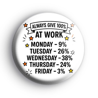 Always Give 100 Percent At Work Badge