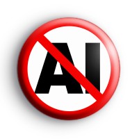 Anti AI Badge Button Badges
