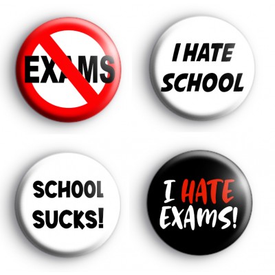 Anti School Set of 4 Badges
