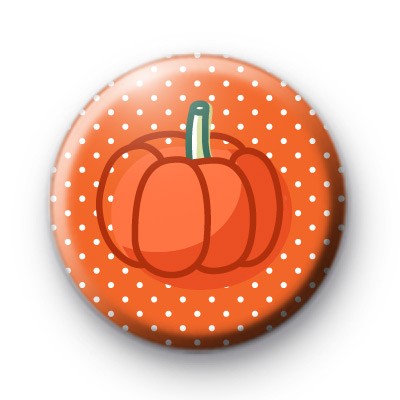 Spotty Orange Pumpkin Button Badges
