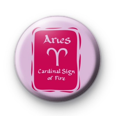 Zodiac Symbol Aries Button Badge