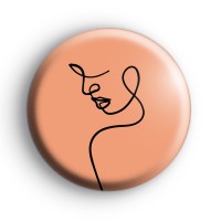 Line Art Face Peach Badge