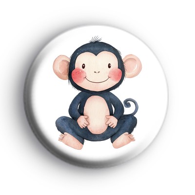 Cute Baby Monkey Badge