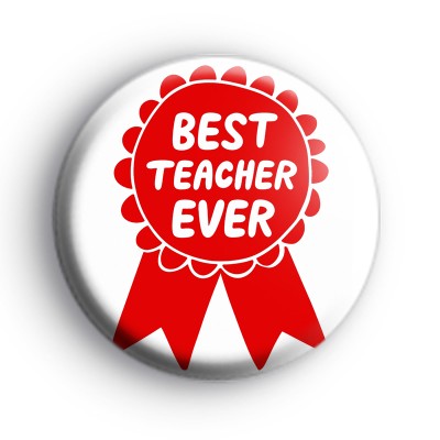 Red Best Teacher Ever Badge
